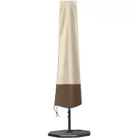 OEM Waterdichte Oxford-stoffen Hülle für 200*55/60cm Sonnensegel, Gartenparasolhülle mit Schiebevorrichtung, Beige und Braun