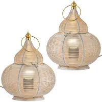 Marrakesch Orient & Mediterran Interior Tischlampen Tamara mit E27-Fassung, für stimmungsvolles Licht, 2er-Set 25 cm