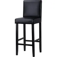 Dripio 2er Set Barhocker aus Leder - zeitloses Design - robust & bequem - mit Rückenlehne - ideal für Küche & Bar - stabiles Gestell - schwarz - 63x81 cm