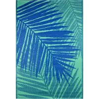 Marrakesch Orient & Mediterran Interior Picknickteppich Malibu aus Polypropylen, wetterfest, Outdoor, Blau-Grün 180 cm