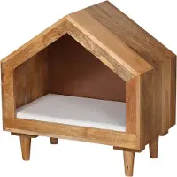 Marrakesch Orient & Mediterran Interior Hundebett Adiara 58cm - Designer Haustierbett aus Massivholz & Kissen