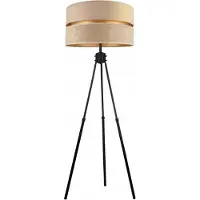 FKL DESIGN Home Deco Stehlampe Wohnzimmer Beige-Gold Stehleuchte Dreibeinstativ Standleuchte Design Modern E27 aus Serie N340 (N340-BB)