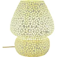 Marrakesch Orient & Mediterran Interior Aubina Motiv 1 Tischlampe 23 cm aus Glasmosaik, von Hand gefertigt, Boho, E27