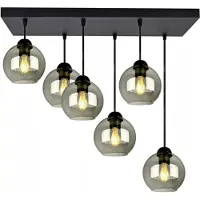 FKL DESIGN Home Deco Deckenlampe Pendellampe Kugel Schwarz Grau Weiß (N100-DH6Q)