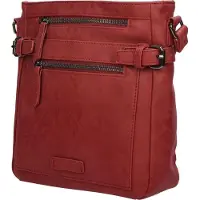 Christian Wippermann Große Damen Tasche Schultertasche Umhängetasche Crossover Bag Leder Optik Handtasche Rot