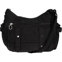 Christian Wippermann Canvas Damen Tasche Schultertache Umhängetasche Shopper Bag Handtasche Freizeit Schwarz