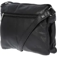 Christian Wippermann Kleine echt Leder Damen Umhängetasche Schultertasche Tasche Handtasche Schwarz