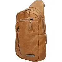 Christian Wippermann Damen Tasche Schultertasche Umhängetasche Crossover Bag Leder Optik Handtasche Camel
