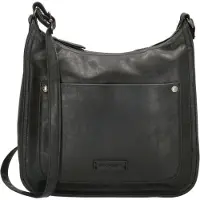 Christian Wippermann Damen Tasche Schultertasche Umhängetasche Crossover Bag Leder Optik Handtasche Schwarz