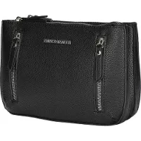 Christian Wippermann Kleine Damen Tasche Schultertasche Umhängetasche Crossover Bag Leder Optik Handtasche Schwarz