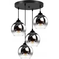 FKL DESIGN Home Deco Deckenlampe Pendellampe Kugel Schwarz Kupfer Transparent
