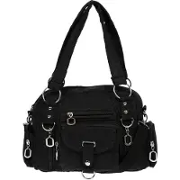 Christian Wippermann Damenhandtasche Schultertasche Tasche Umhängetasche Canvas Shopper Crossover Bag Schwarz