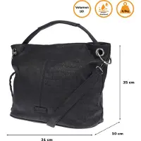 Christian Wippermann Große Damen Tasche Schultertasche Umhängetasche Bag Leder Optik Handtasche Olive