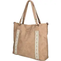 Christian Wippermann XL großer Damen Shopper Umhängetasche Tasche Leder Optik Schultertasche Büro Arbeit Neblig Rosa