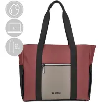 Christian Wippermann Große Damen Tasche Schultertasche Umhängetasche Crossover Bag Plane Handtasche Taupe-Burgund