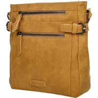 Christian Wippermann Große Damen Tasche Schultertasche Umhängetasche Crossover Bag Leder Optik Handtasche Gelb