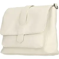 Christian Wippermann Kleine Damen Tasche Schultertasche Umhängetasche Crossover Bag Leder Optik Handtasche Off-White