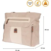 Christian Wippermann Große Damen Tasche Schultertasche Umhängetasche Henkeltasche Leder Optik Bag Apricot