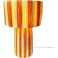 Marrakesch Orient & Mediterran Interior Tischlampe Morjana mit E27-Fassung für stimmungsvolles Licht, Beige-Orange 42 cm