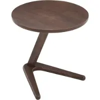 Aiorber Modern Minimalist Round Wooden Side Table, Solid Wood Sofa Table, Sliding Under Sofa, TV Table for Small Spaces - Braun