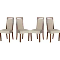 LeafDesign Esszimmerstuhl 4x "Roma 5", nussbaum, paros 2