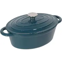 Nois Tierra Ovaler Gusseisentopf 34 cm 6,5 l, meerblau
