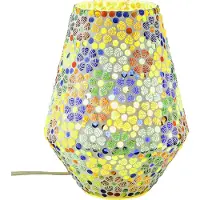 Marrakesch Orient & Mediterran Interior Boho Deko Nachttischlampe Nachttisch Mosaik Glas Leuchte Lampe