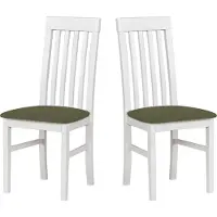 LeafDesign Küchenstühle 2er Set - Stuhl Buche Massiv - Esszimmerstuhl 120 kg - Stühle Esszimmer 2er Set - Holzstuhl - Esstischstühle NILO 1 WEISS ARAGON 39