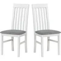 LeafDesign Küchenstühle 2er Set - Stuhl Buche Massiv - Esszimmerstuhl 120 kg - Stühle Esszimmer 2er Set - Holzstuhl - Esstischstühle NILO 1 WEISS ARAGON 93