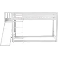 OEM Kinder Stapelbett mit Gleitschiene - Weiss - 90 x 200 cm