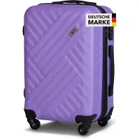 Xonic Design Reisekoffer mit Rollen 360° - ABS Hartschalen-Koffer Trolley mit Zahlenschloss in Handgepäck M-L-XL-Set (Pastell Flieder, M)