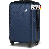 Xonic Design Reisekoffer mit Rollen 360° - ABS Hartschalen-Koffer Trolley mit Zahlenschloss in Handgepäck M-L-XL-Set (Nightblue, XL)