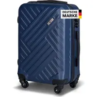 Xonic Design Reisekoffer mit Rollen 360° - ABS Hartschalen-Koffer Trolley mit Zahlenschloss in Handgepäck M-L-XL-Set (Nightblue, M)