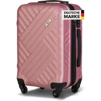 Xonic Design Reisekoffer mit Rollen 360° - ABS Hartschalen-Koffer Trolley mit Zahlenschloss in Handgepäck M-L-XL-Set (Rosé, M)