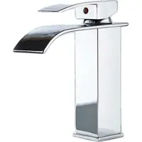 OEM Waschbeckenarmatur, Wasserfallauslauf, Einhebelsteuerung, Kurzes Chrom