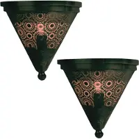 Marrakesch Orient & Mediterran Interior 2er-Set Wandlampen Firas H 31 cm | Marokkanisch Schwarz Handarbeit