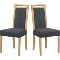 LeafDesign Esszimmerstuhl, Holz Eiche Massiv Stuhl Stühle Küchenstuhl - Set 2x Roma 5, sonoma