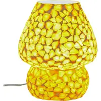 Marrakesch Orient & Mediterran Interior Aubina Motiv 2 Tischlampe 23 cm aus Glasmosaik, von Hand gefertigt, Boho, E27