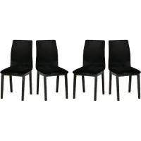 LeafDesign Esszimmerstuhl 4x "LUNA 1", schwarz, kronos 7,