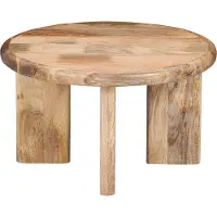 Marrakesch Orient & Mediterran Interior Couchtisch Acaimo, Mangoholz massiv, rund mit Tablett-Rand, handgemacht, 55 cm