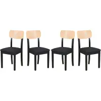LeafDesign Esszimmerstuhl 4x "Hugo 4", schwarz,aragon 99