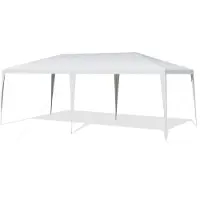 GIANTEX 6x3m Gartenpavillon, Gartenzelt Wasserdicht, Partyzelt mit Metallstruktur, Pavillon für Party Hochzeit Festival Markt, Pop Up pavillon Weiß