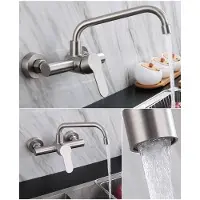 OEM Küchenarmatur aus Edelstahl, für Spülbecken, Salatwasserbecken, Balkonwasserbecken und Drehwasserhahn für Warm- und Kaltwasser.