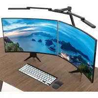 Lapamax LED Schreibtischlampe mit Schwenkarm 24W 5 Farbtemperaturen Dimmbar Klemmbar Augenschutz Tischlampe für L-Form Schreibtisch, Heimbüro