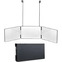 Aiorber Kosmetikspiegel, mit Haken, 360 Grad Klappspiegel, faltbarer Schminkspiegel, Drei Seitenspiegel,für Rasur und Make-up, Schwarz