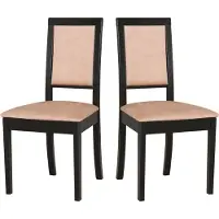 LeafDesign Esszimmerstuhl, Holz Eiche Massiv Stuhl Stühle Küchenstuhl - Set 2x Roma 13 schwarz