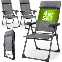 Casaria Gartenstühle 4er Set 130 kg Belastbarkeit