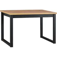 LeafDesign Esstisch Ikon 3, 120x80 cm, 79 cm hoch, schwarz/Wotan, Tischplatte mit ABS-Kante
