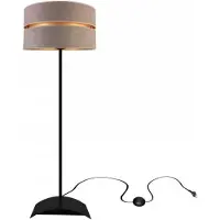 FKL DESIGN Home Deco Stehlampe Wohnzimmer Grau-Gold Stehleuchte Standleuchte Design Modern E27 aus Serie N340 (N340-P-GRGR)