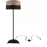 FKL DESIGN Home Deco Stehlampe Wohnzimmer Grau-Schwarz-Gold Stehleuchte Standleuchte Design Modern E27 aus Serie N340 (N340-P-GRS)